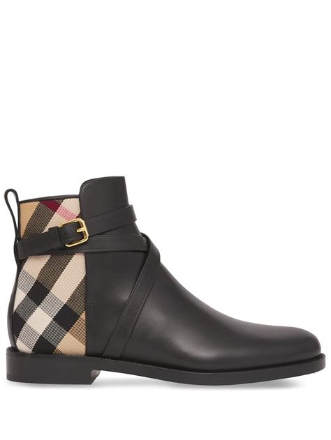 house check vaughn ankle boots burberry|Burberry leather ankle boots.